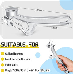 2 Pcs Bucket Opener 1-5 Gallon Aluminum Paint Can Pail Buckets Lid Opener New