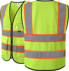 Safety Vest for Men Women Hi Vis Reflective Vest with Pockets and Zipper High Vi