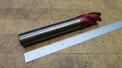Hanita 4VP5S carbide 4fl endmill 1-1/8″ LOC REGROUND to 25.15mm and recoated