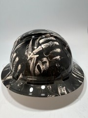 New Full Brim Hard Hat Custom Hydro Dipped BAD ASS REAPER