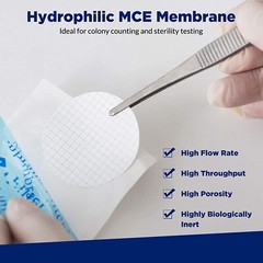 Sterile 47mm 0.45μm MCE Gridded Line Membrane Filter Mixed Cellulose Ester