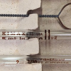 6 pc KIMAX Fisher NO. 3700 USA 2mL Reusable Volumetric Glass Pipette Pipet TD/TC