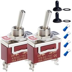 Heavy Duty 12V 30A SPST 2-Pin Waterproof Toggle ON/Off Switch with Boot for Auto
