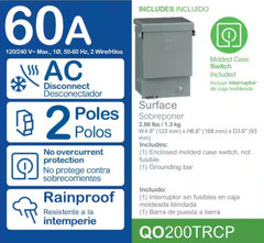 QO 60 Amp 240-Volt 7.4 kW Non-Fuse AC Disconnect(QO200TRCP) | Square D Switch