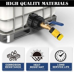 IBC Tote Hose Adapter 275-330 Gallon, 3/4″ NPT to 3/4″ GHT Lead-Free Compliant