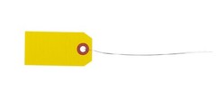 100 Yellow Tags with Wire 3 1/4″ x 1 5/8″ Size 2 Inventory Shipping Hang Tag