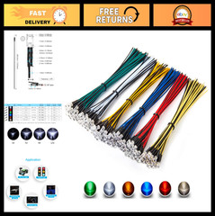 120pcs 12V 5mm LED Diodes Assorted Kit – 6 Colors, Pre-Wired, Round Lens