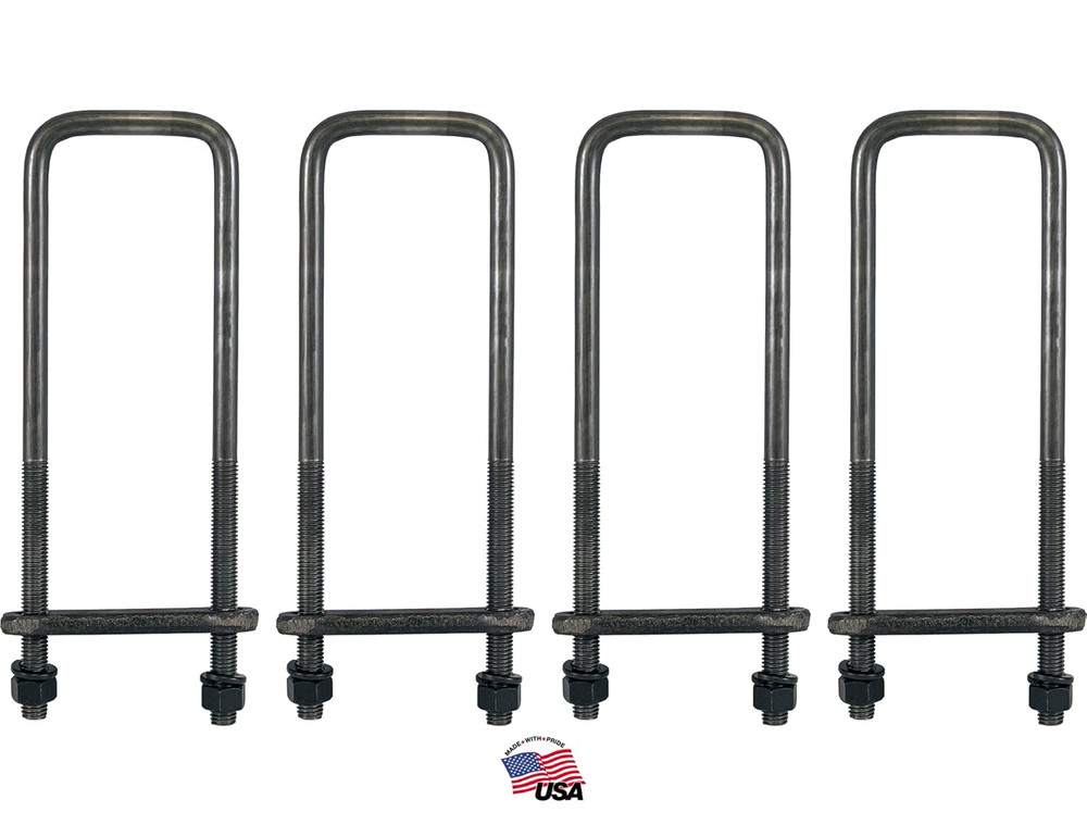 12-14-16-18-20-22 Inch Square U-Bolt Kits – 4 Bolt Sets for Heavy-Duty Use