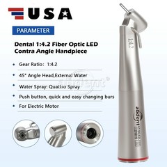AbDent 1:4.2 45° LED Fiber Optic Contra Angle Handpiece External Water Spray