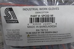 Steiner SPC02-M 12 Pk Size M Standard Split Cowhide Leather Palm Work Glove (BW)