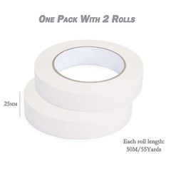 Masking Tape 1 Inch X 55 Yards X 2 Rolls, 300FT Total, Beige White Painters Tape