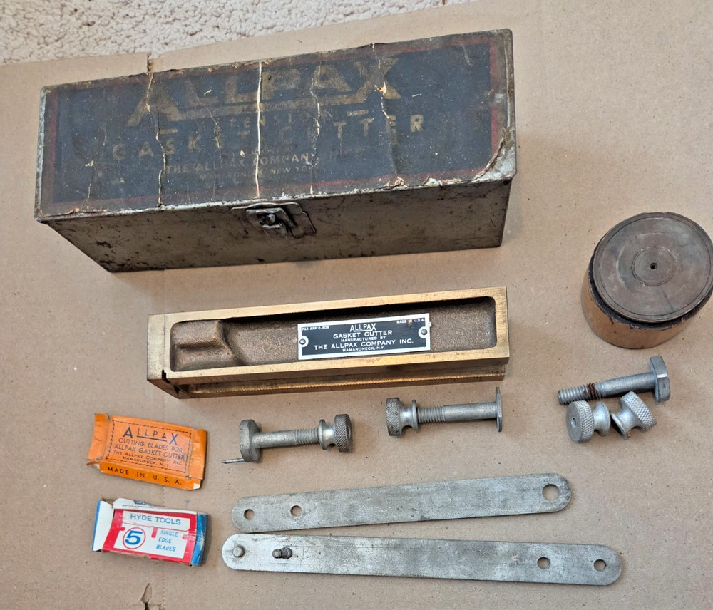 ALLPAX BRASS EXTENSION GASKET CUTTER W/ ACCESSORIES AND BOX