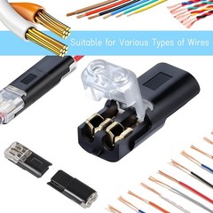100pcs Double Wire Plug Connectors with Locking Buckle, Quick-Clip Fasteners for