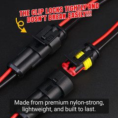2 Pin Connector 22 AWG – 2 Wire 10 Cm. Waterproof Connectors Automotive Electric