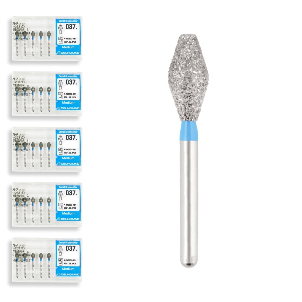 Double Conical, Symmetrical, Short 3.5 mm Dia. Medium Grit Dental Bur 25 Pcs.
