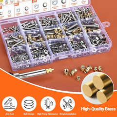 Threaded Inserts Set, 716Pcs Heat Set Inserts Nuts Bolts with M2 M3 M4