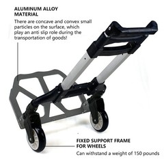 176lbs Folding Hand Truck Dolly Cart Wheeled Luggage Moving Trucks + Bungee Cord