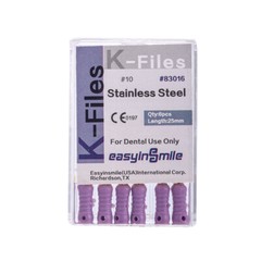 10Pks Dental K Files Endodontic Endo K-Files Root Canal #10 Hand Stainless Steel
