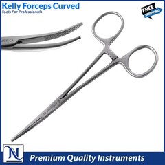 INSTUMAX Kelly Hemostatic Forceps 14cm Curved – Surgical Artery Locking Clamp