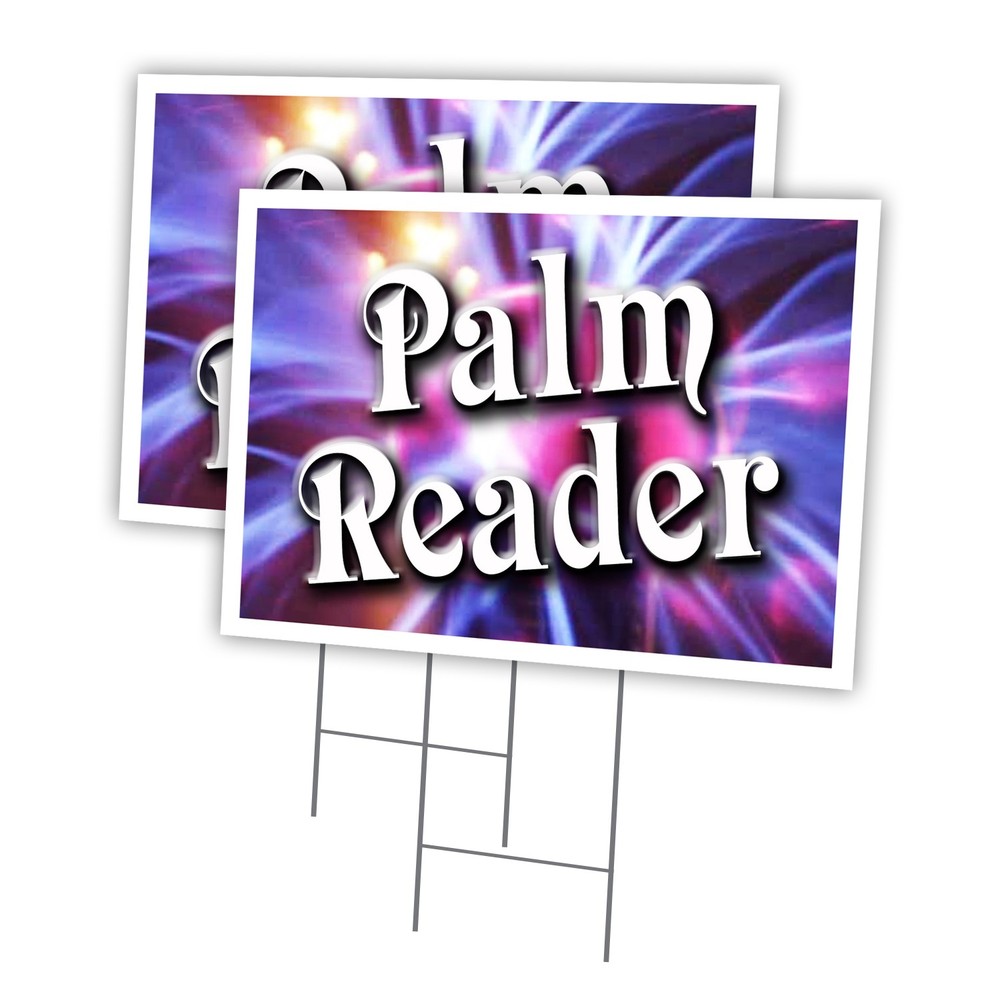 Palm Reader Multi-Pack of Yard Signs & Stake outdoor plastic coroplast window