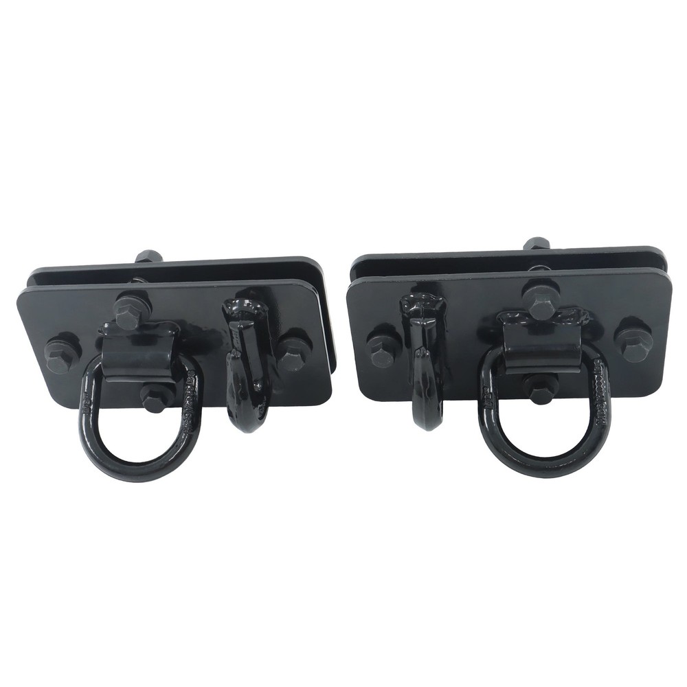 2 Pack Tractor Bucket Hooks with Tie down Ring, Grade 70 Forged Steel Black