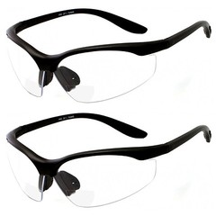 2 PAIR LOT Bifocal Safety Reading Glasses Clear Lens Reader ANSI Z87.1 Men Women