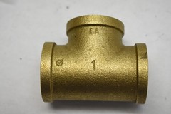Lot of 6 Supply Giant BRTE0100-NL 1 Brass Tee Lead Free Female Threaded NPT