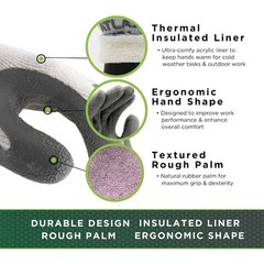 451 Insulated Work Gloves Latex Coated with Rough Grip for Winter Construction