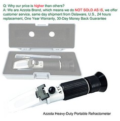 Azzota® Portable Heavy Duty Brix Refractometer, 0-80%