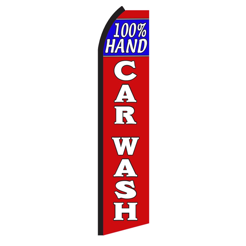 CAR WASH Banner Flag Sign Only R Advertising Flutter Feather HAND Swooper