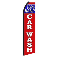 CAR WASH Banner Flag Sign Only R Advertising Flutter Feather HAND Swooper