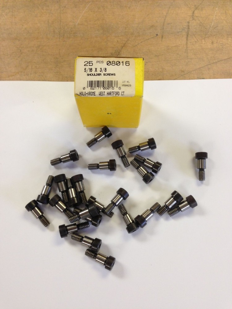 Holo Krome 08016 5/16X3/8 Shoulder Screws, USA Made, New , Box Of 25