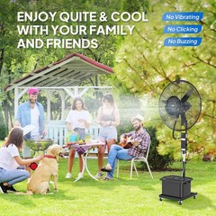 26” Industrial Misting Cooling Fan w/60° Oscillation, 3 Speeds 11Gal Water Tank