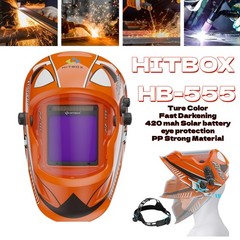 HITBOX True Color Auto-Darkening Welding Helmet Large View Welder Hood Mask NEW