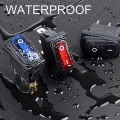 3 PCS Waterproof 110V 120V AC Rocker Switch Red Light SPST 3 Pins On Off