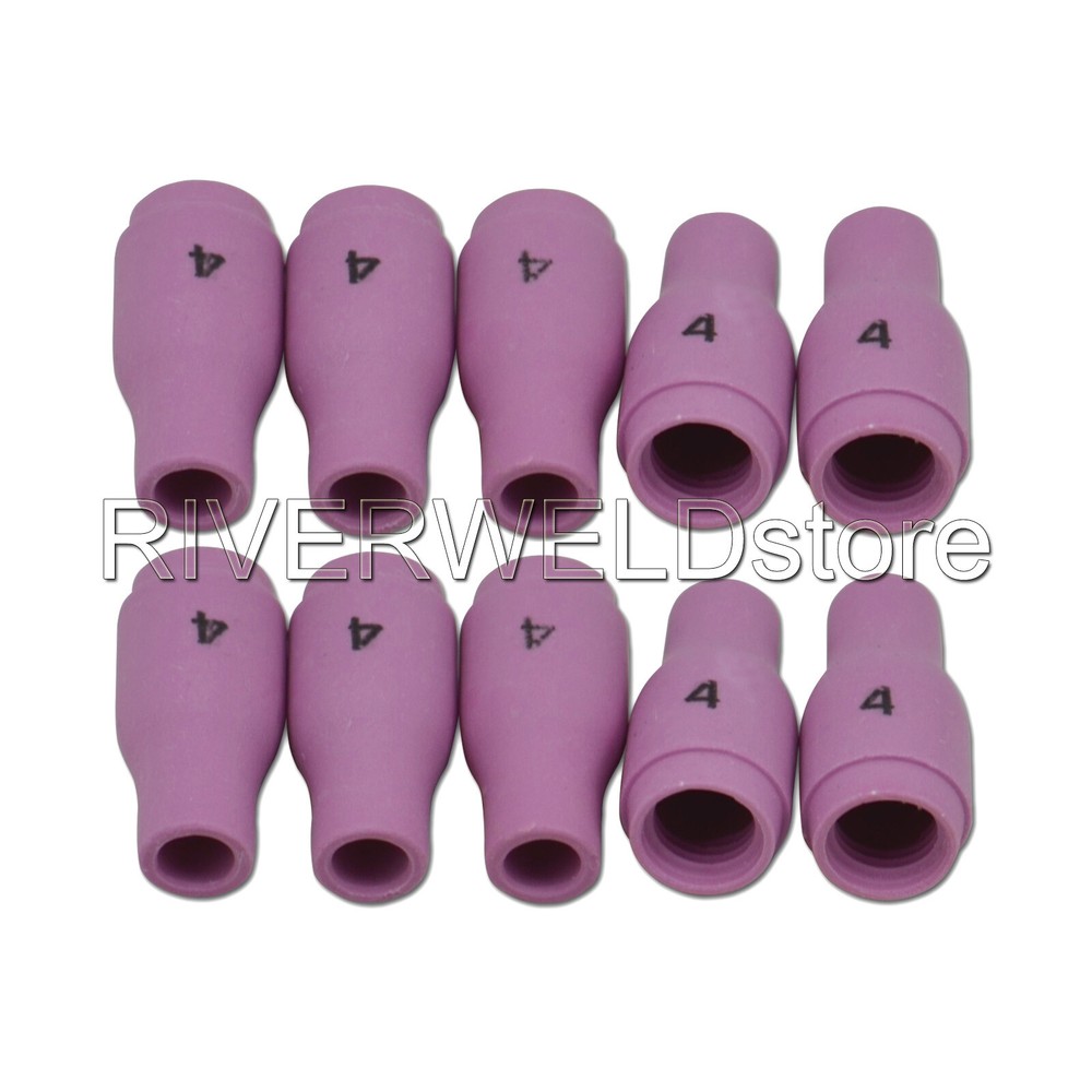 RIVERWELD TIG Nozzle Ceramic Cup 13N08 #4 1/4″ SR WP 9 20 25 Welding Torch 10pk