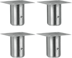 3-1/8 Inch Total High Stainless Steel Leg Socket Set of 4