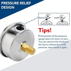 SENCTRL 0-160 Psi Glycerin Liquid Filled Air Pressure Gauge, 2.5″ 0-160Psi