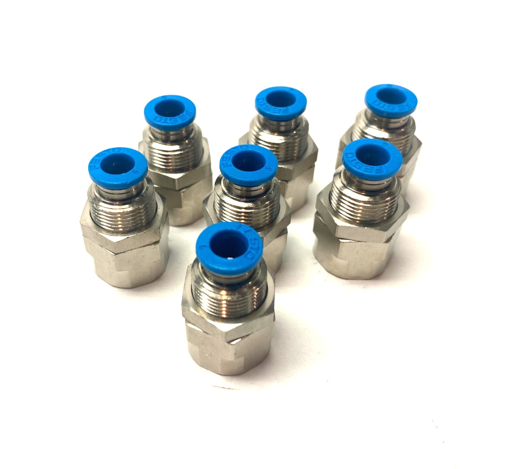 Festo QSSF-1/4-6-B Bulkhead Push-In Fitting G1/4″ x 6mm Tube 153164 LOT OF 7