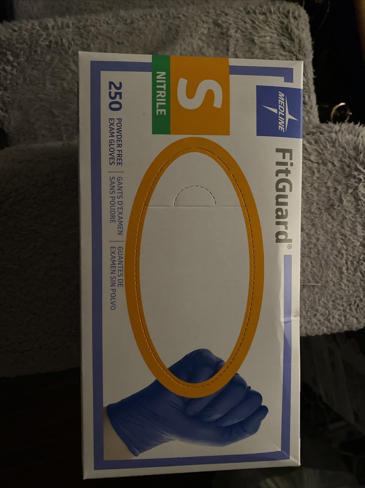 Medline FitGuard (FG2502) Nitrile Disposable Glaves, Medium And SMALL- 250 Count