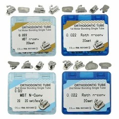 20 Sets Dental Ortho Buccal Tubes Bracket 1st 2nd Molar Bonding MBT Roth 022