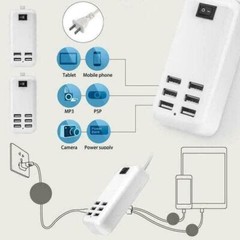 Multi 6 Port USB Hub Wall Charger Station Fast Charging Desktop AC Power Adapter