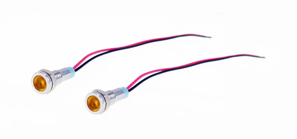 2 Pack Procraft 6mm 115v LED Indicator Lamp Yellow 6ZSD.X-115-Y