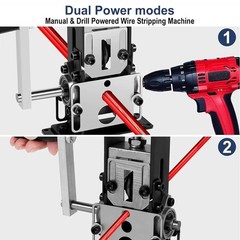 Manual Wire Stripping Machine Drill Powered Hand Crank Wire Stripper Tool 1-25MM