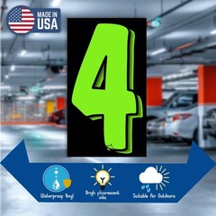 Versa-Tags 36 Number Four (4) 7.5-Inch Green and Black Windshield Pricing Num…