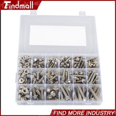 245PCS M6 M8 M10 Heavy Duty Flanged Bolts and Nuts Kit 304 Metric Hex Screws