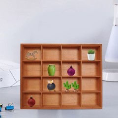 1 PCS Wooden Drawer Organizer 16 Compartments Serving Tray 13.4×10.6×2 Inch