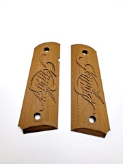Custom Grips for Kimber Full Size 1911 Pistol, Walnut color. 3 D Printed.
