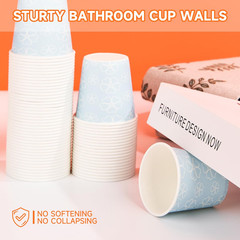 100 Pack 3 oz Bathroom Cups, Disposable Paper Cups with Rolled Rim, Small Paper