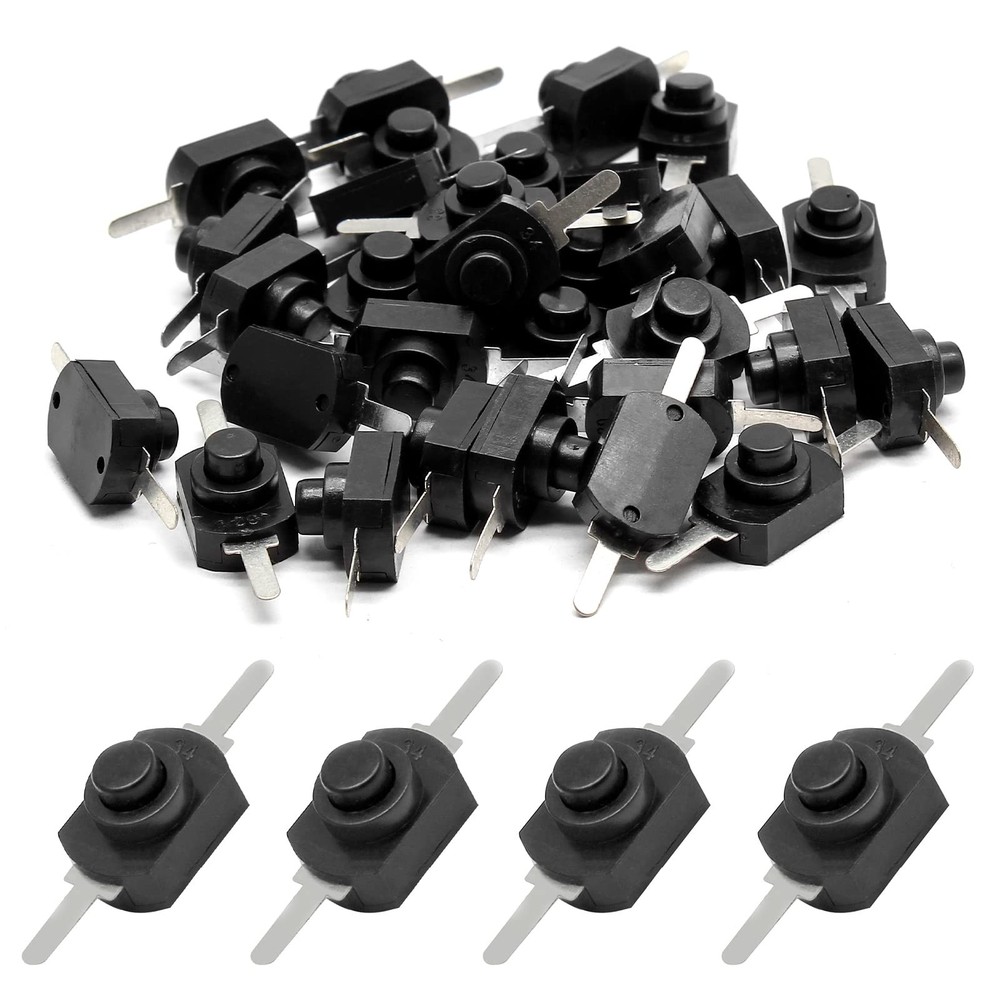 Litoexpe 50pcs Black Latching Mini ON/Off Switch SelfLock Micro Push Button S…